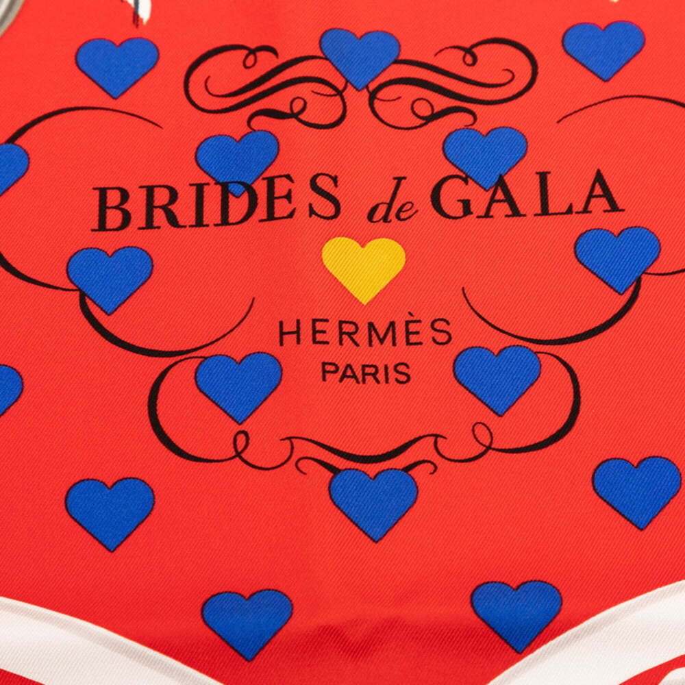 HERMES Red Silk Love Scarf - Picture 2 of 9
